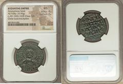 Ancients Byzantine Anonymous. Class A3. Time of Basil II-Constantine VIII (ca. AD 1020-1028). AE follis (27mm, 10.90 gm, 5h). NGC MS 4/5 - 3/5. Constantinople. +EMMA-NOVHΛ, bust of Christ facing, wear