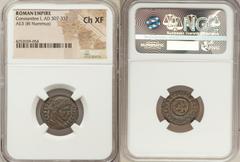 Ancients Ancient Lots ANCIENT LOTS. Roman Empire. Ca. AD 307-363. Lot of eight (8) AE3 or BI nummi. NGC XF-AU, Silvering. Includes: Constantine I the Great (AD 307-337), votive, NGC AU // Constantine 