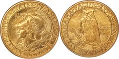 Commemorative Gold 1915-S $50 Panama-Pacific 50 Dollar Round MS65 NGC. The Panama-Pacific International Exposition was a World's Fair event, held to commemorate the opening of the Panama Canal and the
