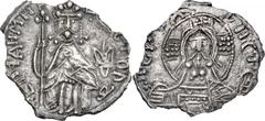Russia Grand Principality of Kiev. Vladimir I, the Great (980-1015) silver Srebrennik ND XF (scratch, edge chips), S&S Type I, 12-1 (same dies). 24mm. 2.22gm. Obv.: Enthroned figure of Grand Prince Vl