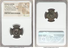 Ancients Titus, as Augustus (AD 79-81). AR denarius (18mm, 3.28 gm, 5h). NGC XF 5/5 - 2/5. Rome, 1 January-30 June AD 80. IMP TITVS CAES VESPASIAN AVG P M, laureate head of Titus right / TR P IX IMP X