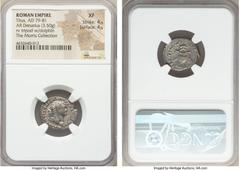 Ancients Titus, as Augustus (AD 79-81). AR denarius (19mm, 3.50 gm, 6h). NGC XF 4/5 - 4/5. Rome, 1 January-30 June AD 80. IMP TITVS CAES VESPASIAN AVG P M, laureate head of Titus right / TR P IX IMP X