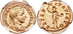 Ancients Gordian III (AD 238-244). AV aureus (21mm, 5.05 gm, 12h). NGC Choice MS 5/5 - 5/5, Fine Style. Rome, ca. AD 241-243. IMP GORDIANVS PIVS FEL AVG, laureate, draped and cuirassed bust of Gordian