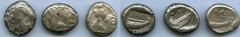Ancients Ancient Lots ANCIENT LOTS. Greek. Lycia. Phaselis. Ca. 500-440 BC. Lot of three (3) AR staters. Fine-About VF. Includes: (3) Prow of galley left in the form of a forepart of a boar, three shi