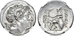 Ancient Coins Ancients THRACIAN KINGDOM. Lysimachus (305-281 BC). AR tetradrachm (29mm, 17.08 gm, 12h). NGC MS★ 5/5 - 4/5, Fine Style. Pergamum, ca. 287/6-282 BC. Diademed head of deified Alexander II