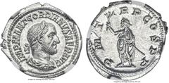 Ancient Coins Ancients Gordian I Africanus (March-April AD 238). AR denarius (20mm, 3.39 gm, 1h). NGC MS 5/5 - 4/5, Fine Style. Rome. IMP M ANT GORDIANVS AFR AVG, laureate, draped and cuirassed bust o