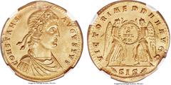 Ancient Coins Ancients Constans, as Augustus (AD 337-350). AV medallion of 4-1/2 solidi (35mm, 20.12 gm, 6h). NGC AU 5/5 - 2/5, ex-mount, damage. Siscia, 2nd group, spring AD 340-19 January AD 350. CO