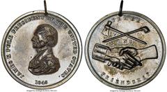U.S. Mint Medals 1845 James Knox Polk Silver Peace Medal, Julian IP-24, MS61 Prooflike NGC. 164.5 grams, 75.6 mm. R.W. Julian writes in Medals of the United States Mint, the First Century 1792-1892 th