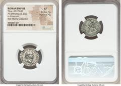 Ancients Titus, as Augustus (AD 79-81). AR denarius (20mm, 3.23 gm, 5h). NGC XF 5/5 - 4/5. Rome, 1 July-31 December AD 79. IMP TITVS CAES VESPASIAN AVG P M, laureate head of Titus right / TR P VIIII•I