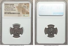 Ancients Divus Pertinax (AD 193). AR denarius (17mm, 2.73 gm, 12h). NGC VF 3/5 - 3/5. Rome, AD 193-194. DIVVS PERT-PIVS PATER, bare head of Divus Pertinax right / CONSECRATIO, eagle standing right on 