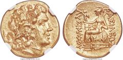Ancients PONTIC KINGDOM. Mithradates VI (120-63 BC). AV stater (19mm, 8.27 gm, 12h). NGC MS 5/5 - 4/5. Types of Lysimachus of Thrace, Callatis, ca. 88-86 BC. Diademed head of deified Alexander III rig
