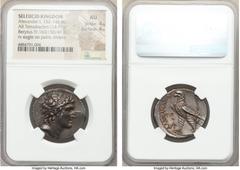 Ancients SELEUCID KINGDOM. Alexander I Balas (152-145 BC). AR tetradrachm (27mm, 14.17 gm, 12h). NGC AU 4/5 - 4/5. Berytus, dated Seleucid Era 163 (150/49 BC). Diademed head of Alexander I right, diad
