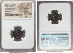 Ancients Otho (January-April AD 69). AR denarius (17mm, 3.56 gm, 6h). NGC AU 3/5 - 3/5, edge marks, reverse cut. Rome. IMP OTHO CAESAR AVG TR P, bare, bewigged head of Otho right / SECV-RI-TAS P R, Se