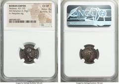 Ancients Pertinax (1 January-28 March AD 193). AR denarius (18mm, 2.76 gm, 1h). NGC Choice VF 4/5 - 3/5. Rome. IMP CAES P HELV-PERTIN AVG, laureate head of Pertinax right / AEQVIT AVG-TR P COS II, Aeq