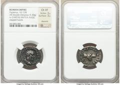 Ancients Roman Imperial Pupienus (April-June AD 238). AR antoninianus (23mm, 5.30 gm, 12h). NGC Choice VF 3/5 - 3/5, deposits. Rome, AD 238. IMP CAES PVPIEN MAXIMVS AVG, radiate, draped and cuirassed 