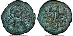 Ancients Byzantine Anonymous. Class A3. Time of Basil II and Constantine VIII (AD 1020-1028). AE follis (29mm, 10.72 gm, 6h). NGC MS 5/5 - 4/5. Constantinople. +EMMA-NOVHΛ, bust of Christ facing, wear