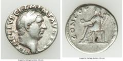 Ancients Roman Imperial Vitellius (July-December AD 69). AR denarius (18mm, 3.34 gm, 7h). VF. Rome. A-VITELLIVS GERM IMP AVG TR P, laureate head of Vitellius right / CONCOR-DIA P R, Concordia seated l