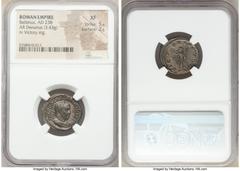 Ancients Roman Imperial Balbinus (AD 238). AR denarius (20mm, 3.43 gm, 6h). NGC XF 5/5 - 2/5. Rome, AD 238. IMP C D CAEL BALBINVS AVG, laureate, draped and cuirassed bust of Balbinus right, seen from 