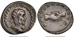 Ancients Roman Imperial Pupienus (AD 238). AR antoninianus (22mm, 6h). NGC VF. Rome, April-June AD 238. IMP CAES M CLOD PVPIENVS AVG, radiate, draped, and cuirassed bust of Pupienus right / PATRES SEN