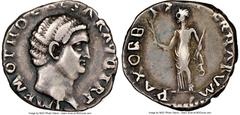 Ancients Roman Imperial Otho (January-April AD 69). AR denarius (18mm, 3.46 gm, 6h). NGC VF 4/5 - 4/5. Rome, January-April AD 69. IMP M OTHO CAESAR AVG TR P, bare, bewigged head of Otho right / PAX OR