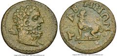 Ancients Roman Provincial CARIA. Tabae. Autonomous issues, time of Valerian I and Gallienus (AD 253-268). AE (20mm, 12h). NGC XF. Bare head of Hercules right, club over left shoulder / T-ABH-NΩN, lion