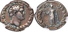 Ancients Roman Imperial Otho (January-April AD 69). AR denarius (18mm, 3.23 gm, 7h). NGC VF 4/5 - 3/5. Rome. IMP M OTHO CAESAR AVG TR P, bare, bewigged head of Otho right / PAX ORB-IS-TERRARVM, Pax st