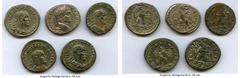 Ancients Ancient Lots ANCIENT LOTS. Roman Provincial. AD 3rd century. Lot of five (5) BI tetradrachms. About VF-VF, Silvering. Includes: BI tetradrachm (5), various rulers. Total five (5) coins in lot