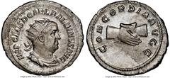 Ancients Roman Imperial Balbinus (April-June AD 238). AR antoninianus (24mm, 4.59 gm, 5h). NGC AU 5/5 - 4/5. Rome. IMP CAES D CAEL BALBINVS AVG, radiate, draped, and cuirassed bust of Balbinus right /