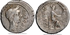 Ancients Roman Republic Julius Caesar, as Dictator (49-44 BC). AR denarius (18mm, 3.73 gm, 2h). NGC VF 4/5 - 3/5, scratches. Rome, February-March 44 BC, L. Aemilius Buca, moneyer. DICT•PERPETVO-CAESAR