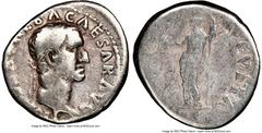 Ancients Roman Imperial Galba (AD 68-69). AR denarius (18mm, 6h). NGC VG, scratches. Rome. IMP SER GALBA-CAESAR AVG, laureate head of Galba right, drapery over left shoulder / DIVA-AVGVSTA, Livia stan