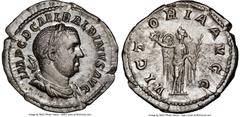 Ancients Roman Imperial Balbinus (April-July AD 238). AR denarius (20mm, 2.69 gm, 1h). NGC AU 5/5 - 4/5. Rome. IMP C D CAEL BALBINVS AVG, laureate, draped and cuirassed bust of Balbinus right, seen fr
