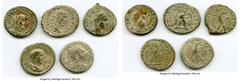Ancients Ancient Lots ANCIENT LOTS. Roman Provincial. AD 3rd century. Lot of six (6) BI tetradrachms. XF-Choice XF, Silvering. Includes: BI tetradrachm (5), various rulers. Total five (5) coins in lot