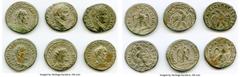 Ancients Ancient Lots ANCIENT LOTS. Roman Provincial. AD 3rd century. Lot of six (6) BI tetradrachms. XF-Choice XF, Silvering. Includes: BI tetradrachm (6), various rulers. Total six (6) coins in lot.
