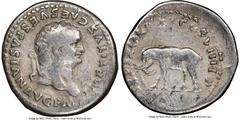 Ancients Roman Imperial Titus (AD 79-81). AR denarius (18mm, 5h). NGC Fine. Rome, January-June AD 80. IMP TITVS CAES VESPASIAN AVG P M, laureate head of Titus right / TR P IX IMP XV COS VIII P P, elep