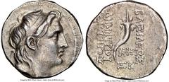 Ancients Greek SELEUCID KINGDOM. Demetrius I Soter (162-150 BC). AR drachm (17mm, 1h). NGC XF. Antioch on the Orontes, dated Seleucid Era 160 (153/2 BC). Diademed head of Demetrius I right, with flesh