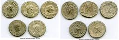 Ancients Ancient Lots ANCIENT LOTS. Roman Provincial. AD 3rd century. Lot of five (5) BI tetradrachms. XF-Choice XF, Silvering. Includes: BI tetradrachm (5), various rulers. Total five (5) coins in lo