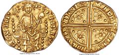 Great Britain Henry III (1216-1272) gold Penny of 20 Pence ND (c. 1257) MS63 NGC, London mint, Willem (likely William of Gloucester [William Fitz Otto], the King's goldsmith) as moneyer, Fr-80 (7 know