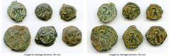 Ancients Ancient Lots ANCIENT LOTS. Greek. Ptolemaic Egypt. 2nd-1st centuries BC. Lot of six (6) AE chalkons and dichalkons (13-20mm). Fine. Includes: Six fractional AEs of various rulers, all with ea