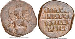 Ancients Byzantine Anonymous. Class A3. Time of Basil II and Constantine VIII (AD 1020-1028). AE follis (30mm, 6h). NGC Choice XF. Constantinople. +EMMA-NOVHΛ, bust of Christ facing, wearing nimbus cr