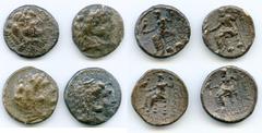 Ancients Ancient Lots ANCIENT LOTS. Greek. Macedonian Kingdom. Ca. 4th-3rd centuries. Lot of four (4) AR tetradrachms. VG-Choice Fine. Includes: (4) Mixed rulers, Zeus seated reverse. Lot of four (4) 