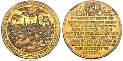 Austria Vienna Leopold I gold "Siege of Vienna" Medal of 5 Ducats 1683 MS61 NGC, Hirsch-57, "Beschreibung der auf die Belagerung Wiens geschlagenen Medaillen" (Berichte und Mittheilungen des Alterthum