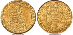 German States Saxe-Jena Saxe-Jena. Bernhard II gold 5 Ducat 1673-ABC MS63 NGC, Eisleben mint, KM-A16 (Unique, though stated as having ABK initials from the dies of KM14), Fr-2981 (Unique), Merseburger