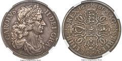 Great Britain Charles II silver Pattern "Petition" Crown 1663 XF40 NGC, KM-PnB33, S-3354A, L&S-6, ESC-429 (R4; prev. ESC-72), Bergne, "Coin Pedigrees--No. 1" (The Numismatic Chronicle 16, November 185