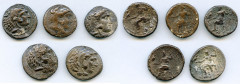 Ancients Ancient Lots ANCIENT LOTS. Greek. Macedonian Kingdom. Ca. 4th-3rd centuries. Lot of five (5) AR tetradrachms. Fine-VF. Includes: (5) Mixed rulers, Zeus seated reverse. Lot of five (5) coins. 
