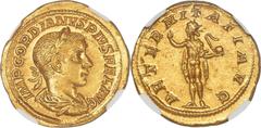Ancients Roman Imperial Gordian III (AD 238-244). AV aureus (20mm, 4.71 gm, 12h). NGC MS S 5/5 - 4/5, Fine Style. Rome, ca. AD 241-243. IMP GORDIANVS PIVS FEL AVG, laureate, draped and cuirassed bust 
