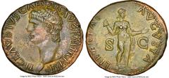 Ancients Roman Imperial Claudius I (AD 41-54). AE as (28mm, 11.37 gm, 6h). NGC AU 5/5 - 3/5. Rome, AD 41-50. TI•CLAVDIVS•CAESAR•AVG•P•M•TR•P•IMP, bare head of Claudius I left / LIBERTAS-AVGVSTA, Liber