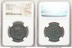 Ancients Roman Imperial Gordian I Africanus (March-April AD 238). AE sestertius (31mm, 21.16 gm, 12h). NGC Choice VF 5/5 - 2/5, smoothing. Rome. IMP CAES M ANT GORDIANVS AFR AVG, laureate, draped, and