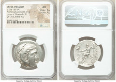 Ancients Greek LYCIA. Phaselis. Ca. 218-185 BC. AR tetradrachm (32mm, 16.71 gm, 12h). NGC AU 4/5 - 4/5. Late posthumous issue in the name and types of Alexander III the great of Macedon, dated Civic Y