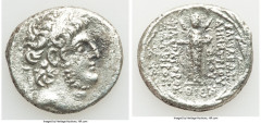 Ancients Greek SELEUCID KINGDOM. Demetrius III (ca. 97-87 BC). AR tetradrachm (28mm, 15.40 gm, 12h). Choice VF, corroded, brushed. Damascus, dated Seleucid Era 219 (94/93 BC). Diademed head of Demetri