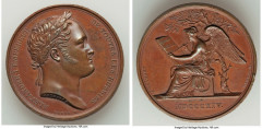 France Napoleon bronze "Alexander I Visit to Paris" Medal 1814 XF (Cleaned), Bram-1464, Julius-3015. 40.3mm. 37.23gm. By Andrieu. ALEXANDRE I. EMPEREUR DE TOUTES LES RUSSIA Laureate head of Alexander 